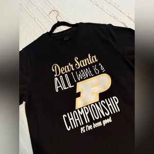 Boys Purdue tshirt dear Santa boilermaker championship basketball tee large NEW